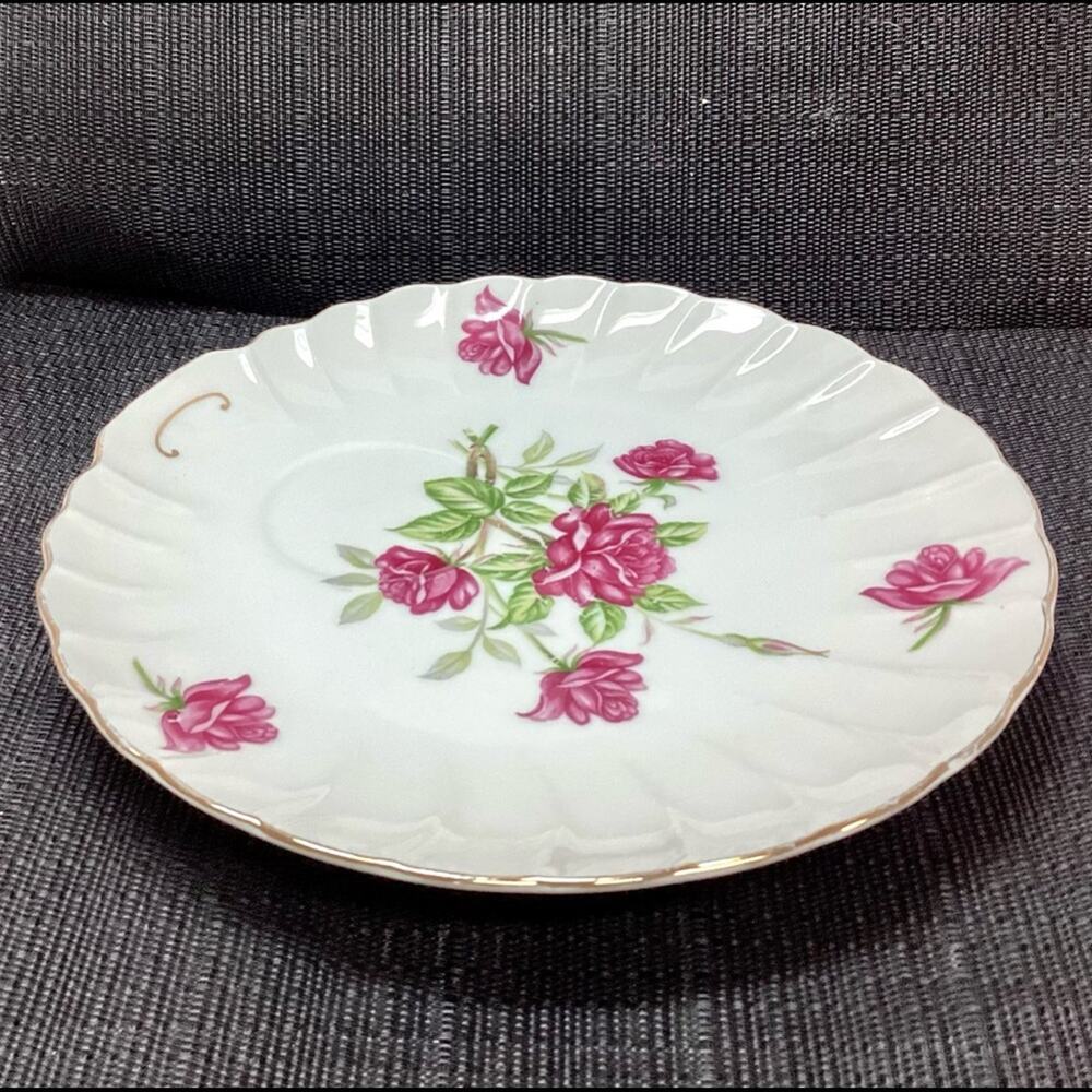 Vintage Moss Rose Snack Plate